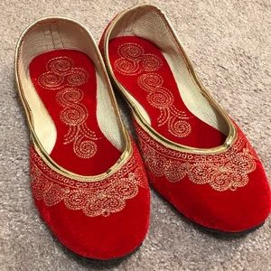 Red Velvet Jutti Shoes